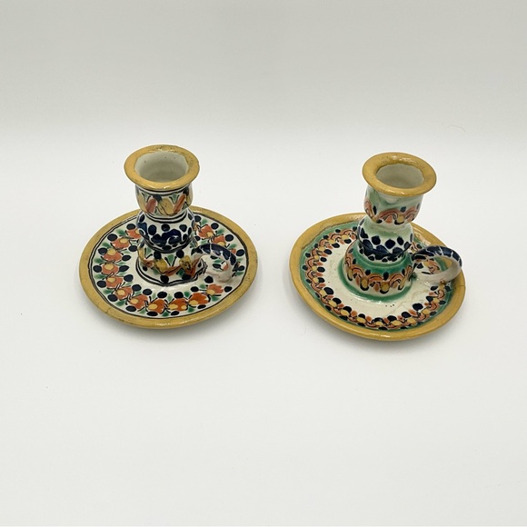 Mexican Handcrafted Candle Holders - Multicolor - Picture 1 of 10